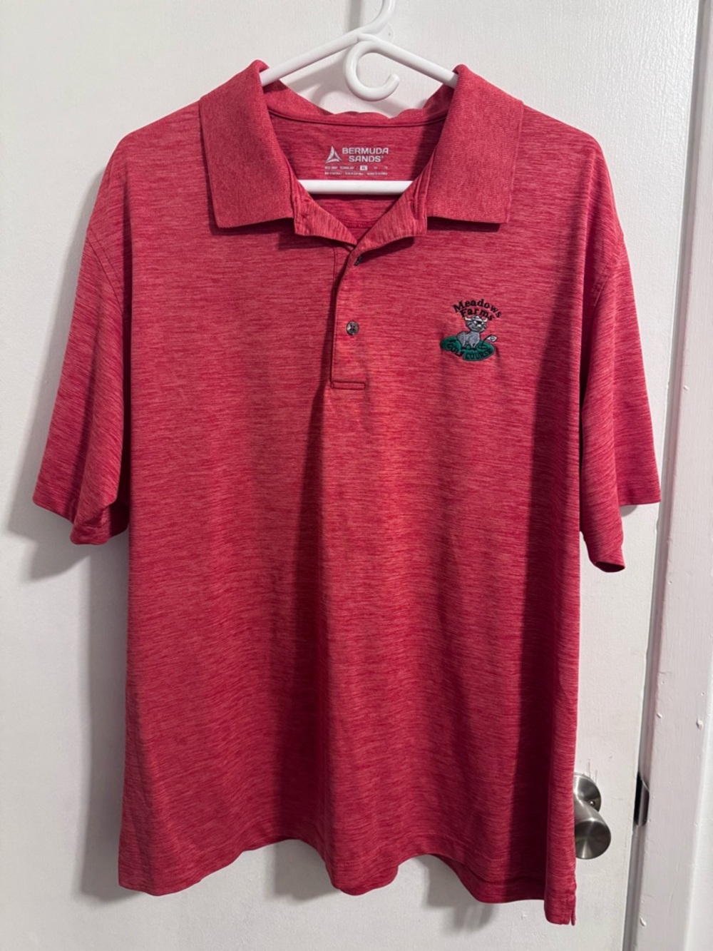 Bermuda Sands Men’s Heather Red Polo with Embroidered Logo